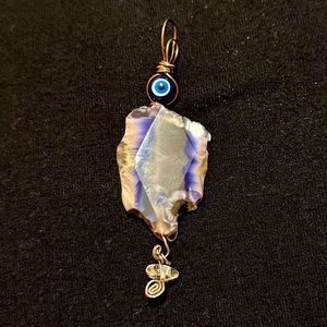 Wire Wrapped Stone with Evil Eye